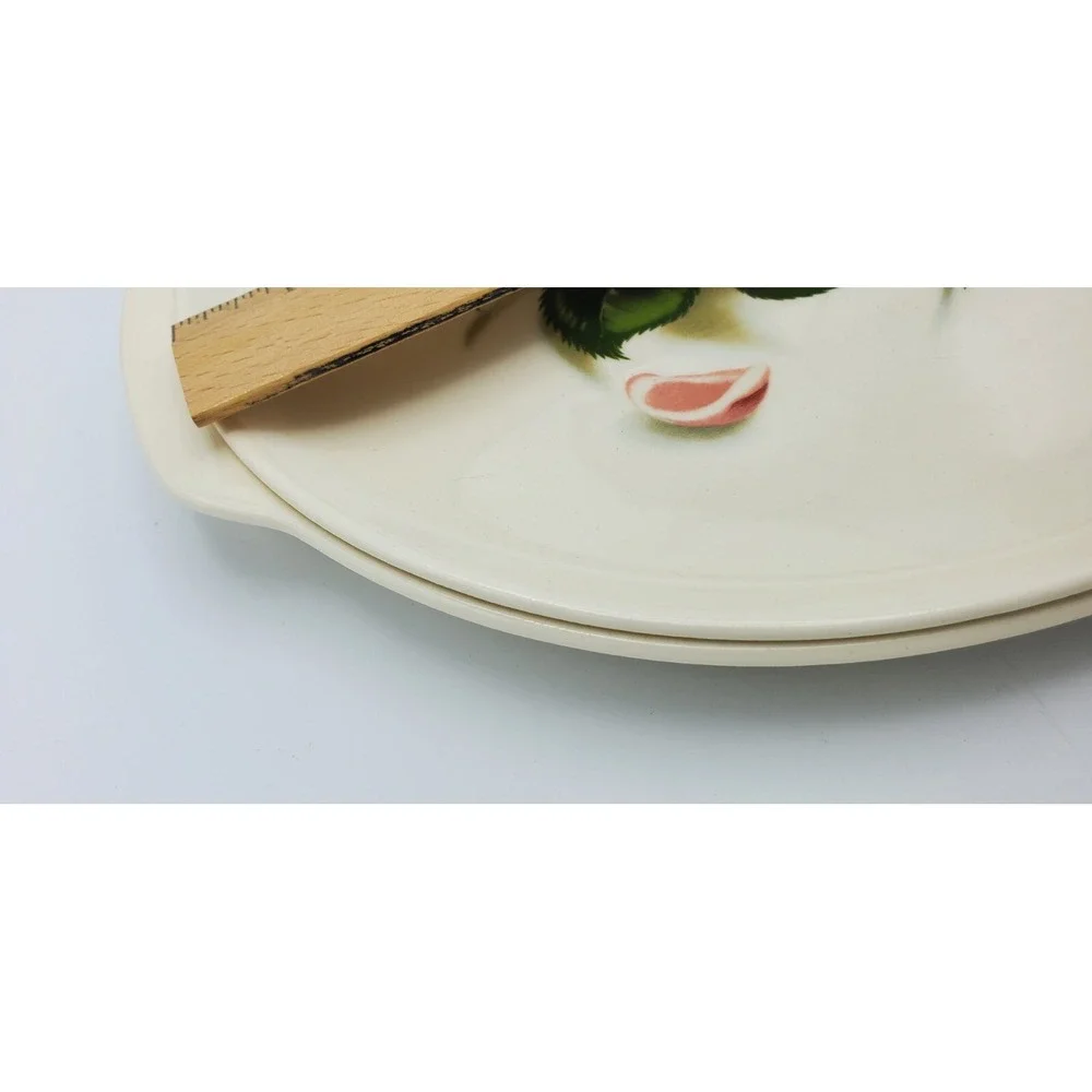 Universal Potteries 1950-59 Ballerina Pink Moss Rose Plate &‎ Round Platter USA